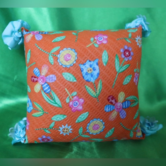 Hand Crafted VW Bug Gypsy Jar&Flower Power Pillow Set 60s Beachy Floral Aroma - Picture 12 of 13